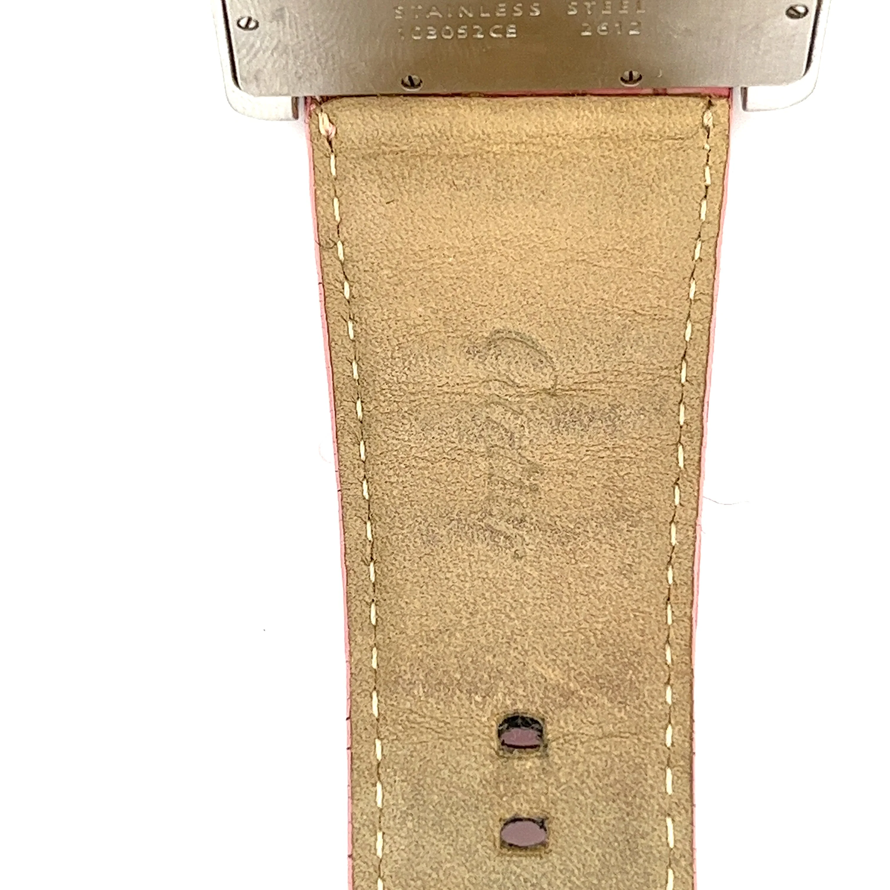 Vintage Cartier Divan 2612 Ladies Wrist Watch W/ Pink Leather Strap - Image 3
