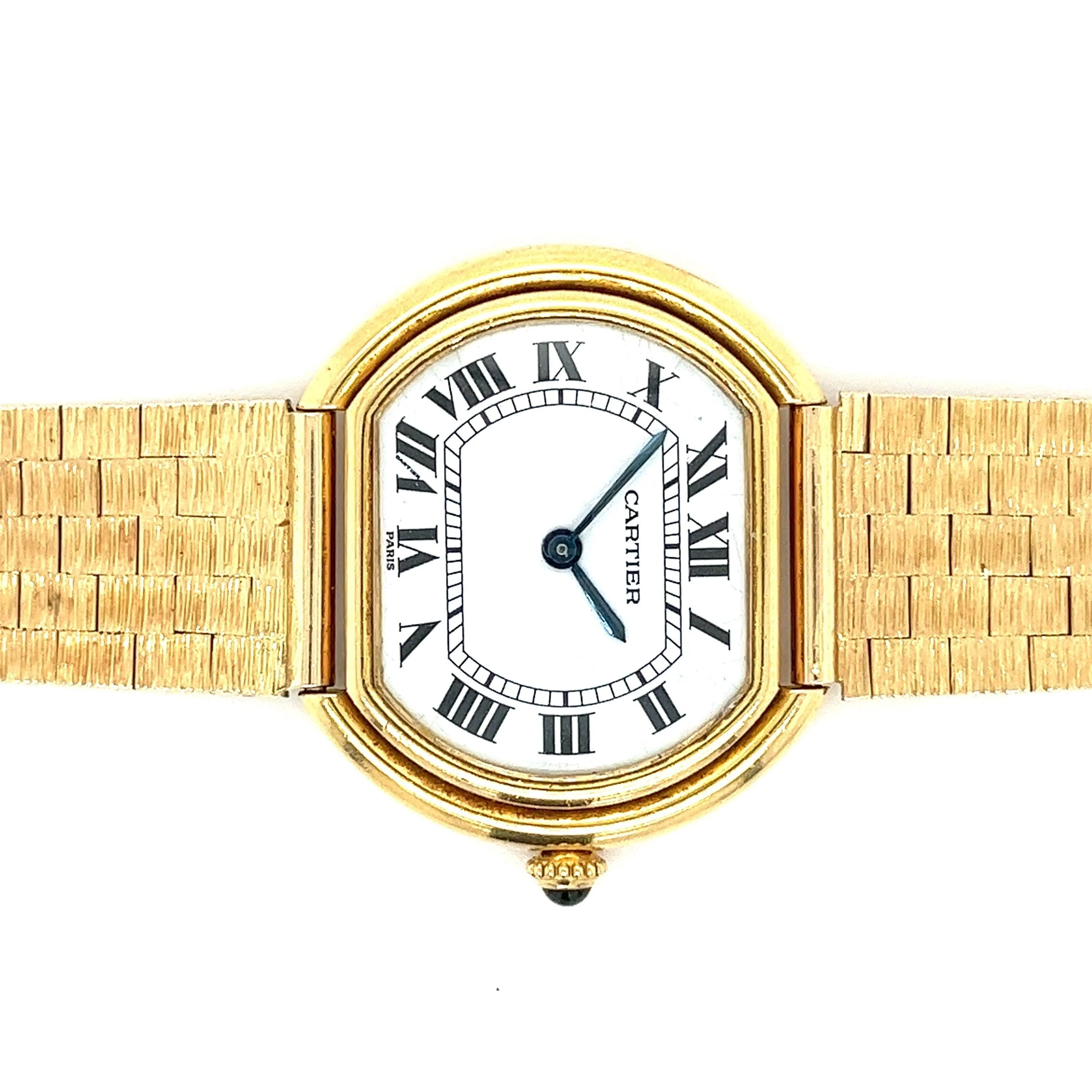 Vintage Cartier Paris 18K Gold Ladies Manual Wind Watch - Image 3