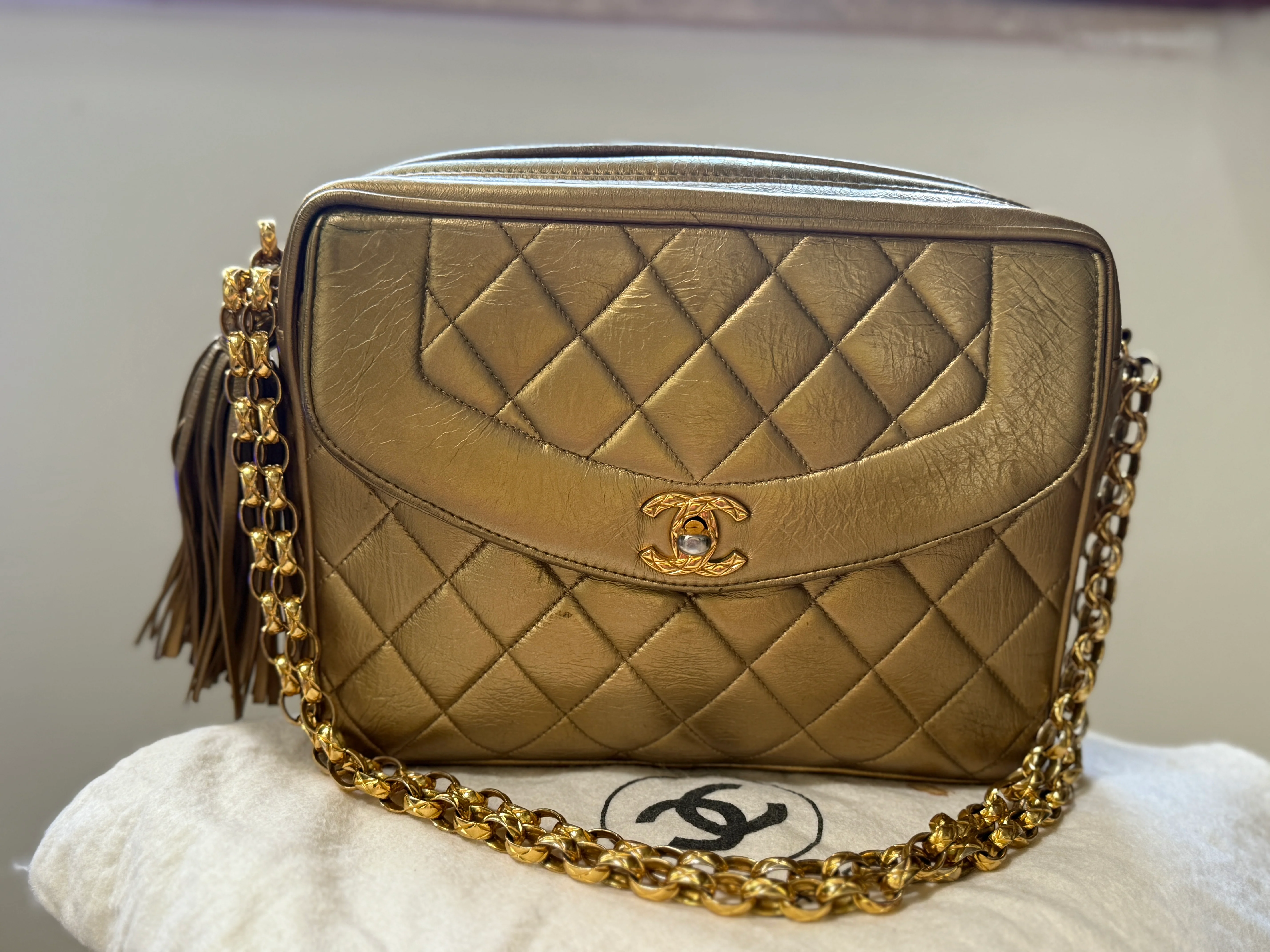 1990s Chanel Bijoux Tassel Camera Bag - Image 10