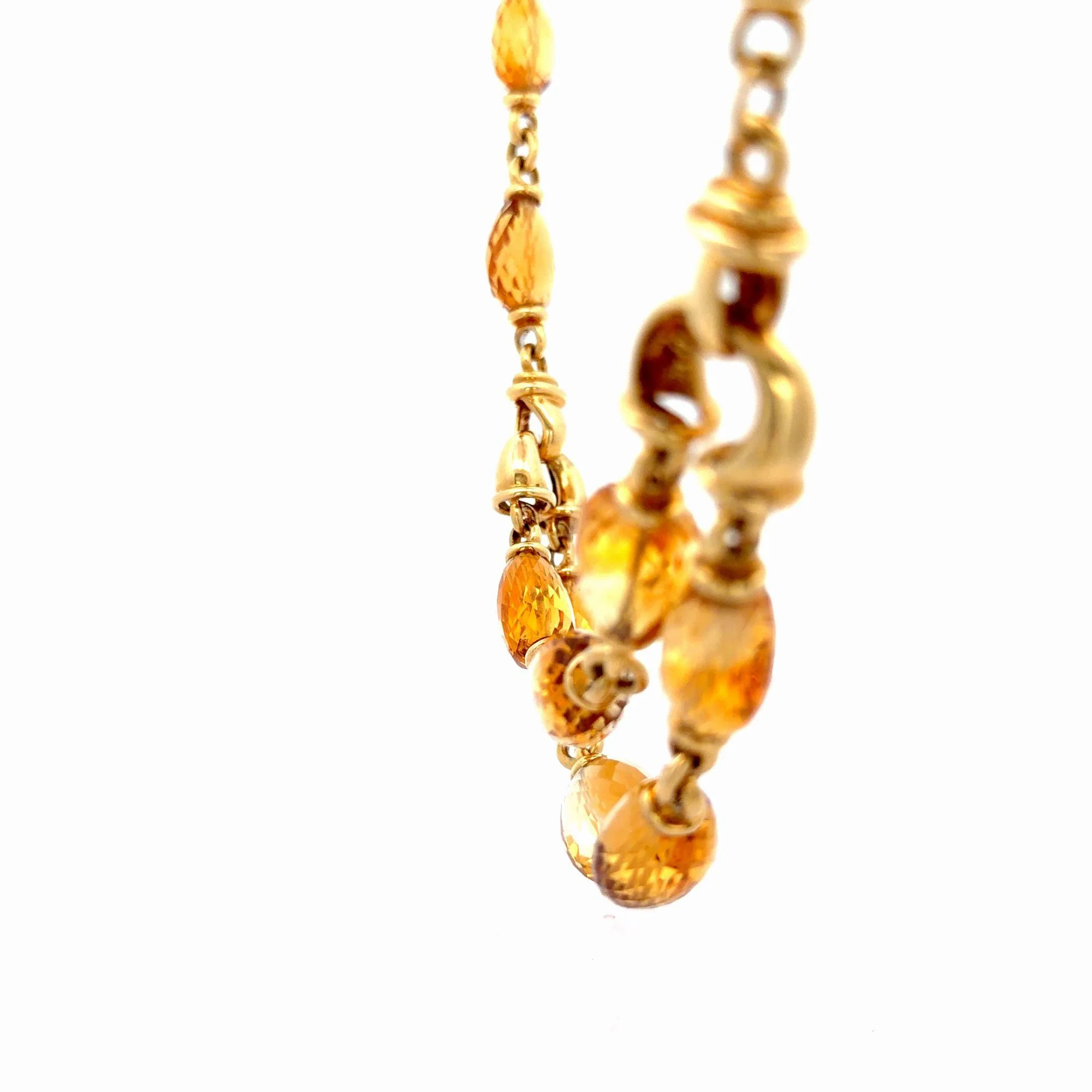 Vintage Citrine Bead 18K Gold Two Strand Necklace - Image 8