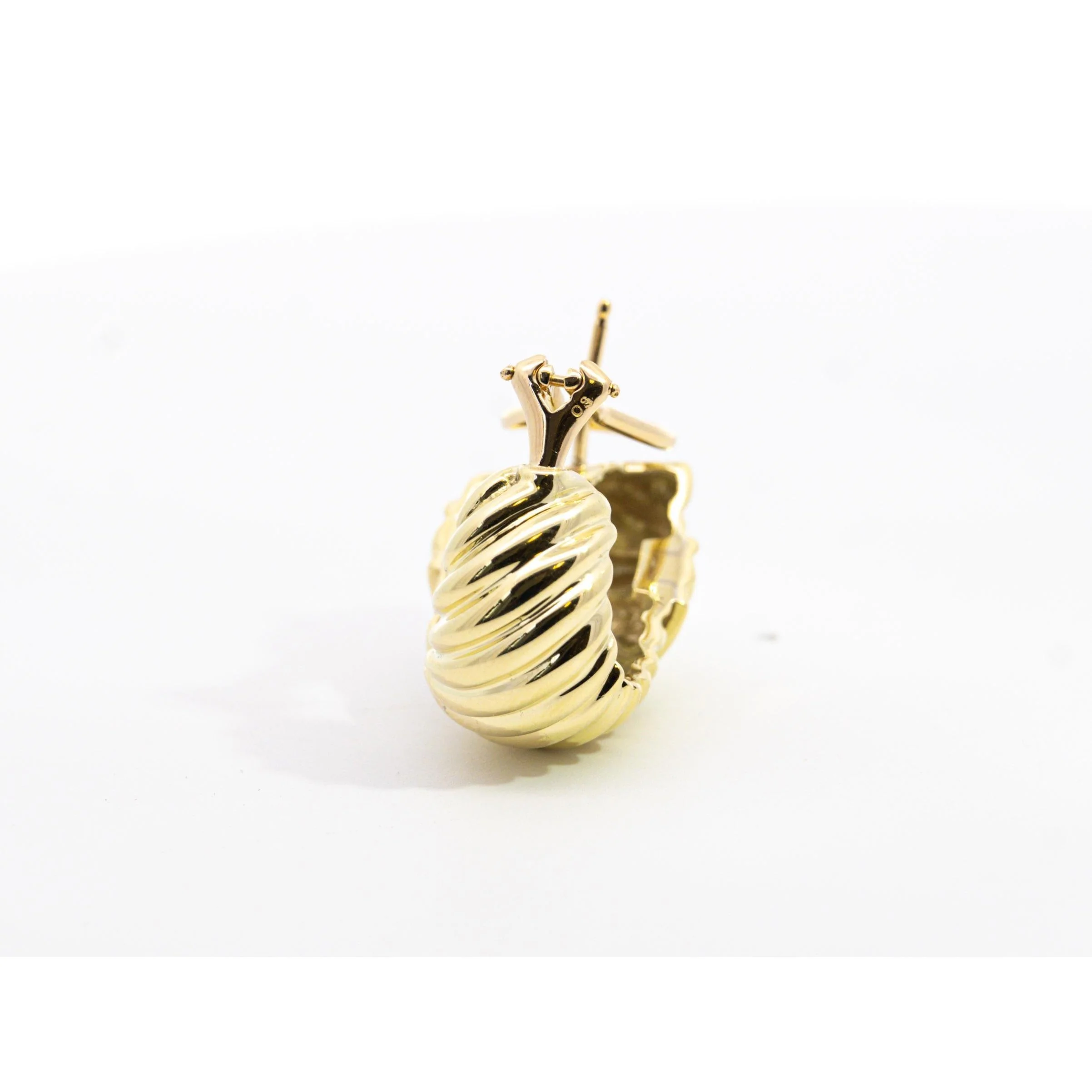 Vintage David Yurman 14K Yellow Gold "Cable Rope" Motif Clip On Earrings - Image 5