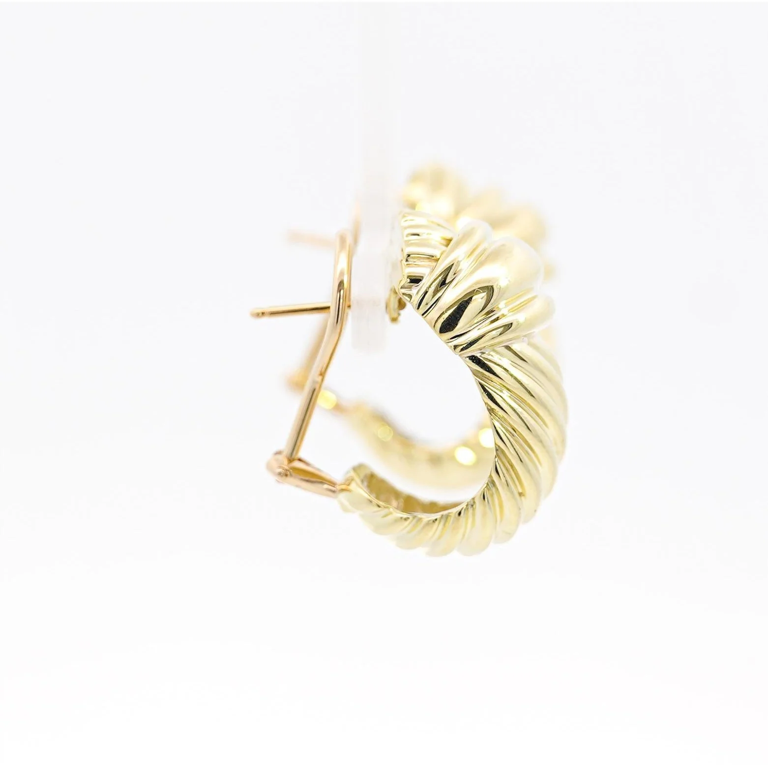 Vintage David Yurman 14K Yellow Gold "Cable Rope" Motif Clip On Earrings - Image 6