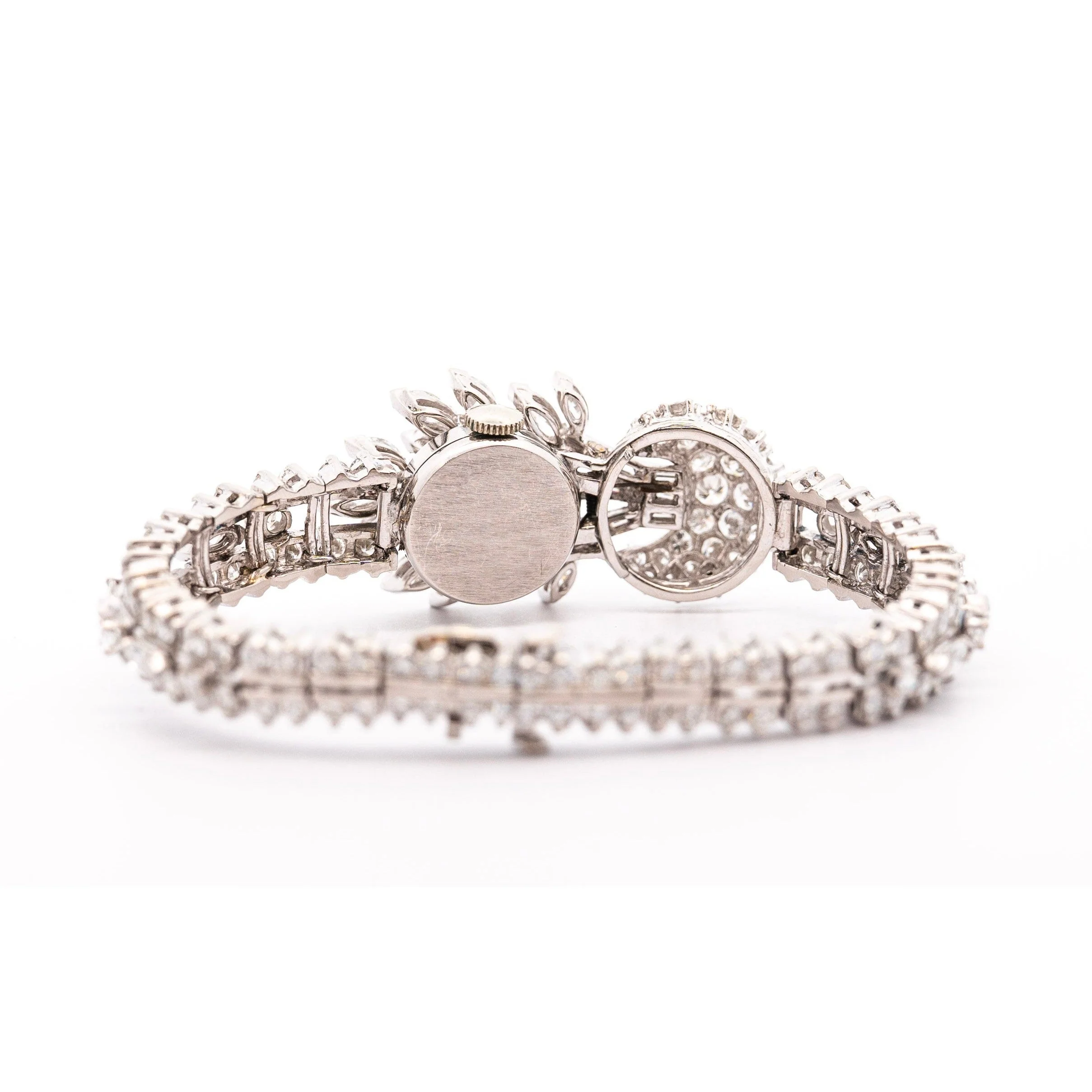 Vintage Ebel 11 Carat Multi-Cut Diamond & Platinum Hidden Secret Watch | Circa 1940 - Image 3