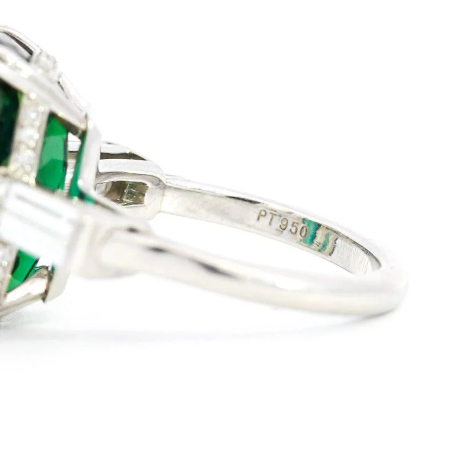 12.68 Carat Zoisite Green Tanzanite & Diamond Ring in Platinum 950 | IGI Certified - Image 6