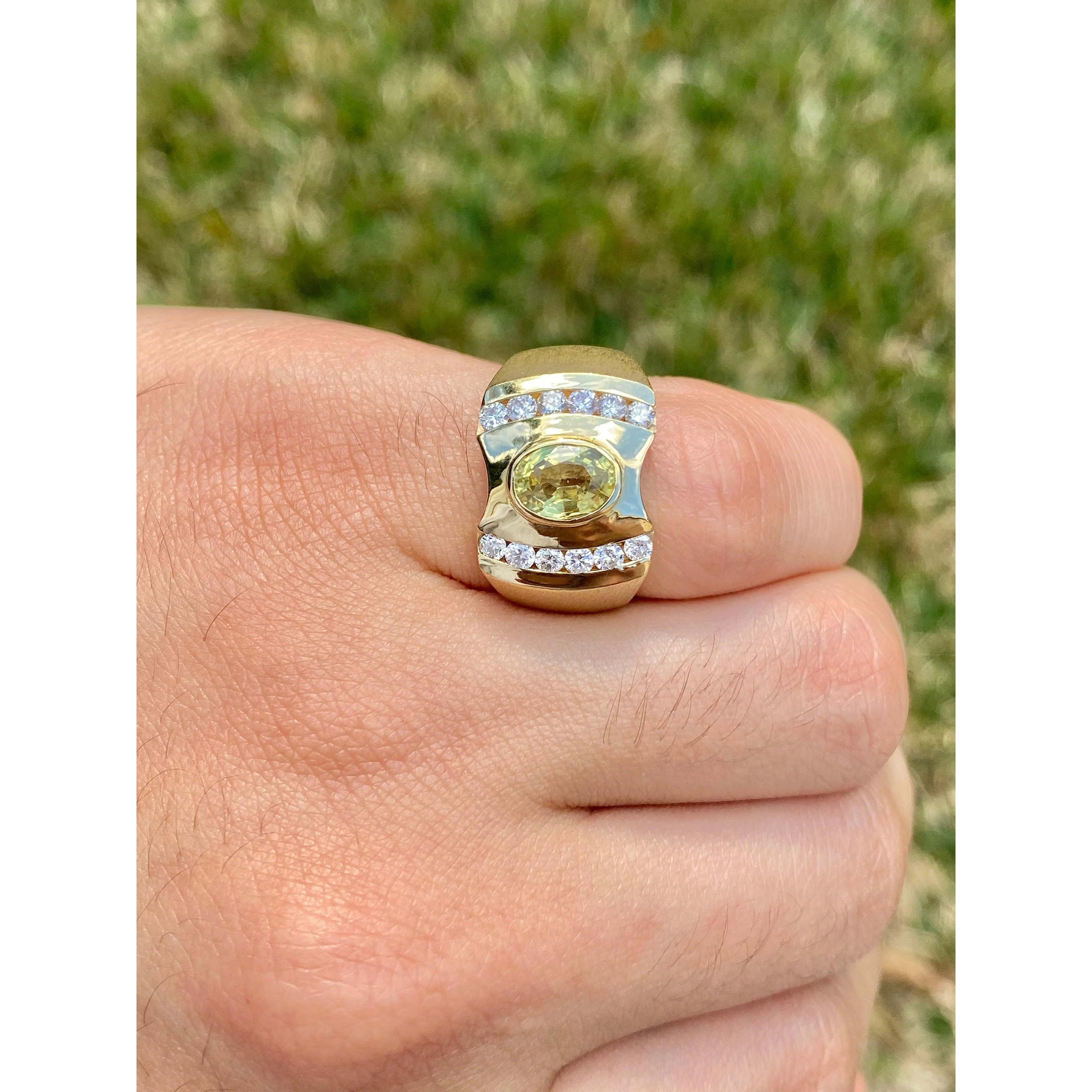 Vintage Yellow Sapphire Mens Ring - Image 3