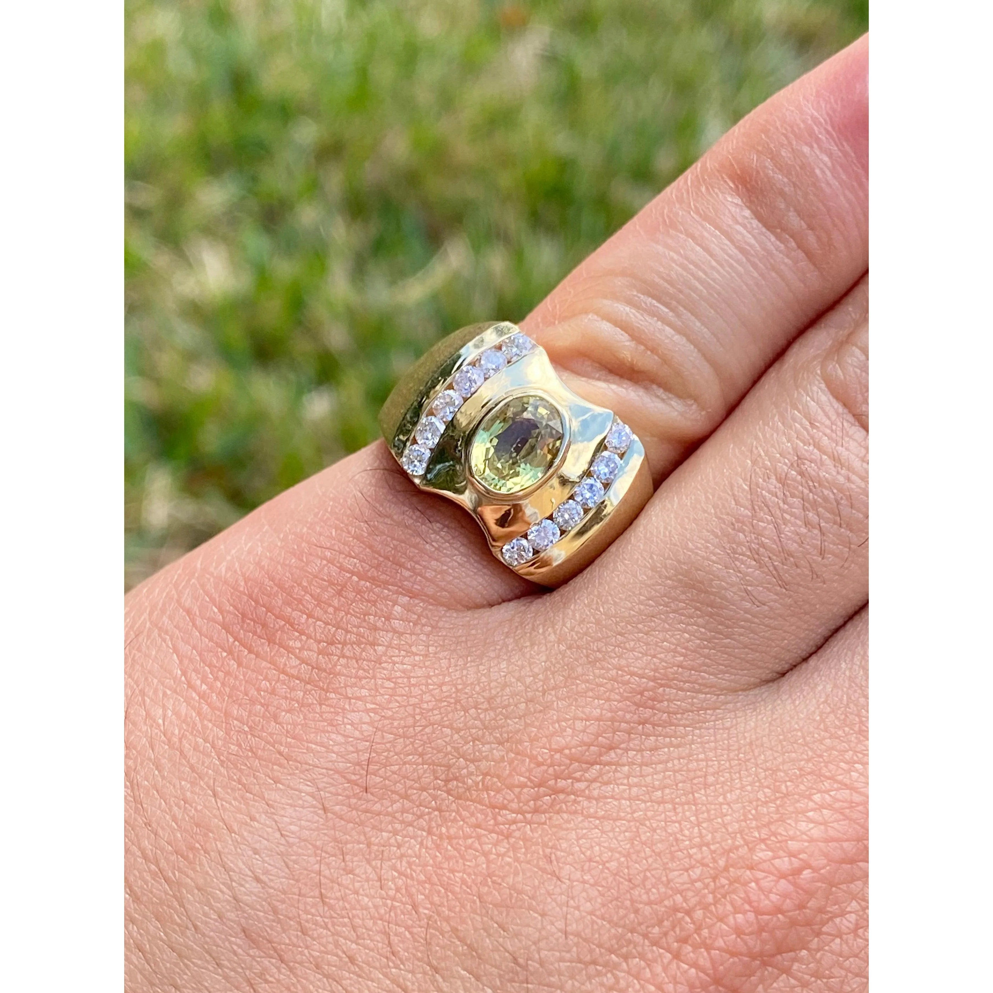 Vintage Yellow Sapphire Mens Ring - Image 4