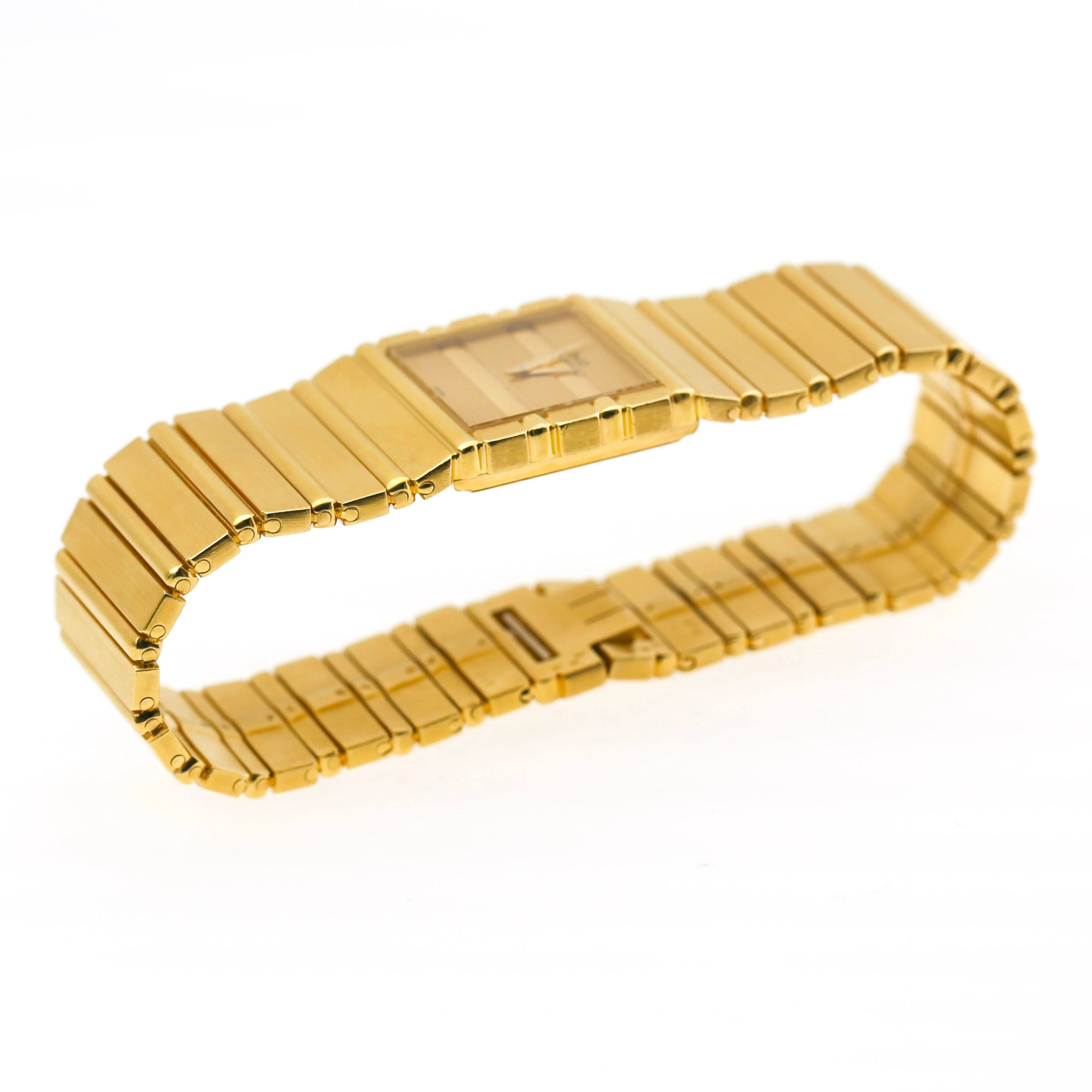 Vintage Piaget Polo 7131 C 701 18K Gold Integral Bracelet Watch - Image 2