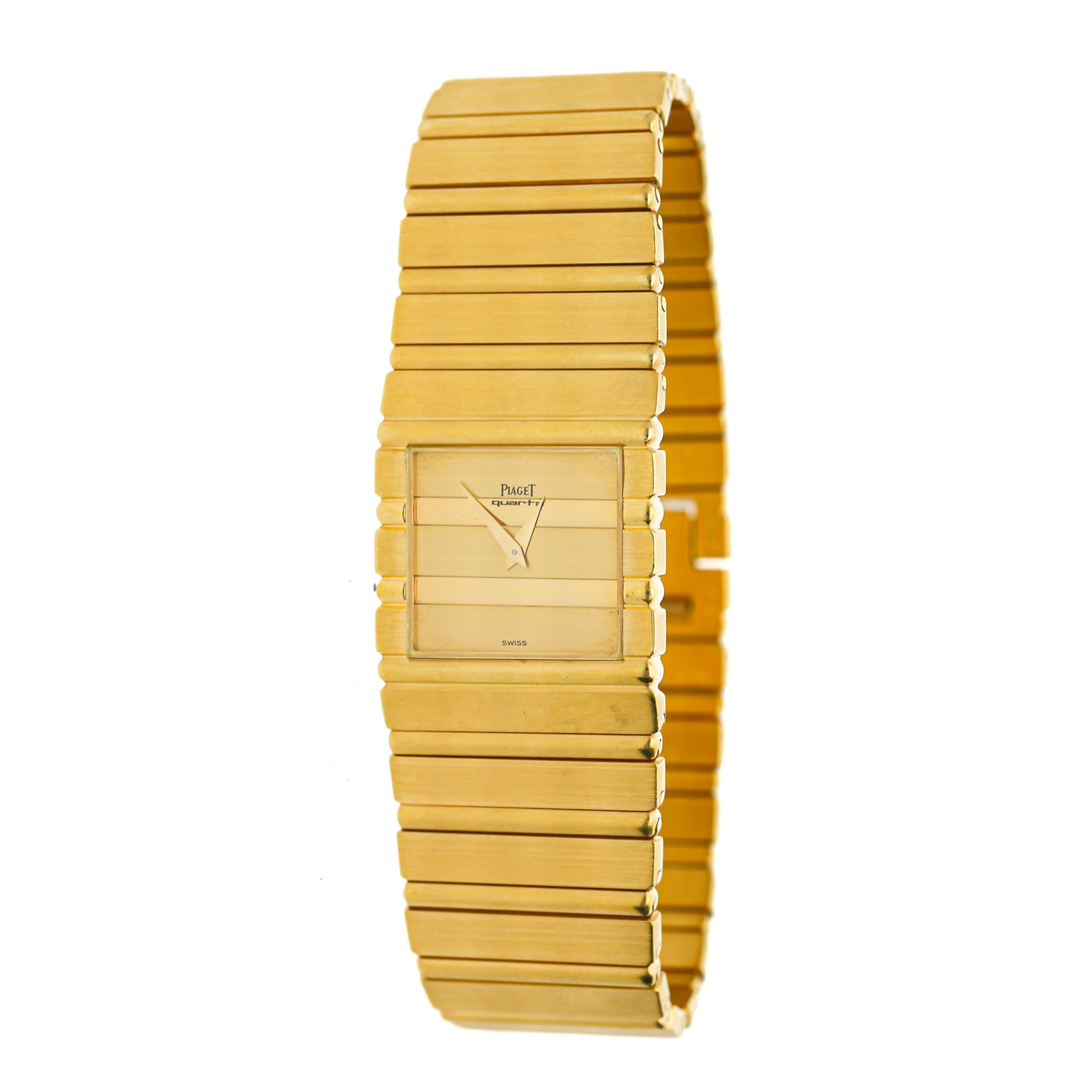 Vintage Piaget Polo 7131 C 701 18K Gold Integral Bracelet Watch - Image 5