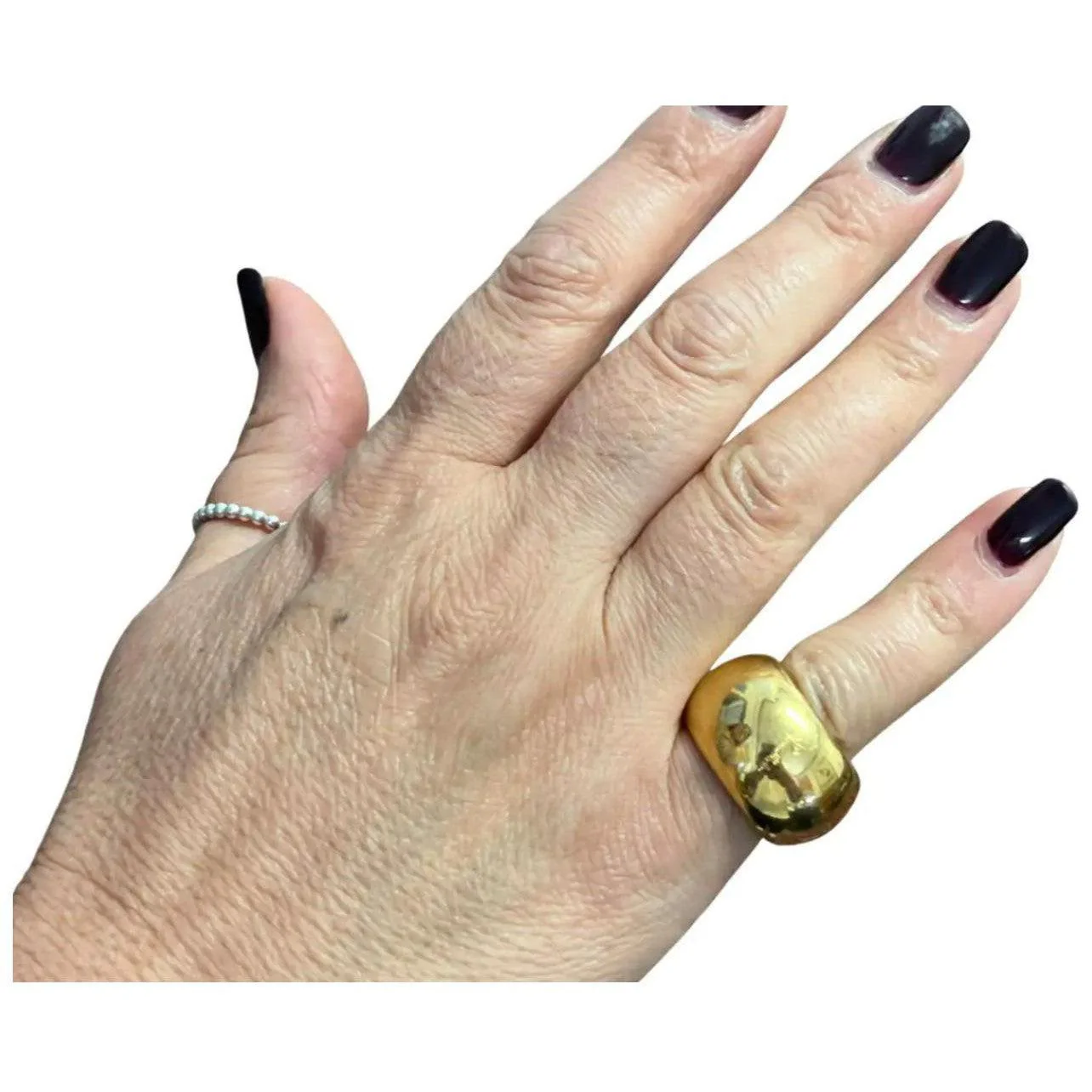 Vintage Pomellato 15MM Wide Frame Band Ring In 18K Yellow Gold - Image 4