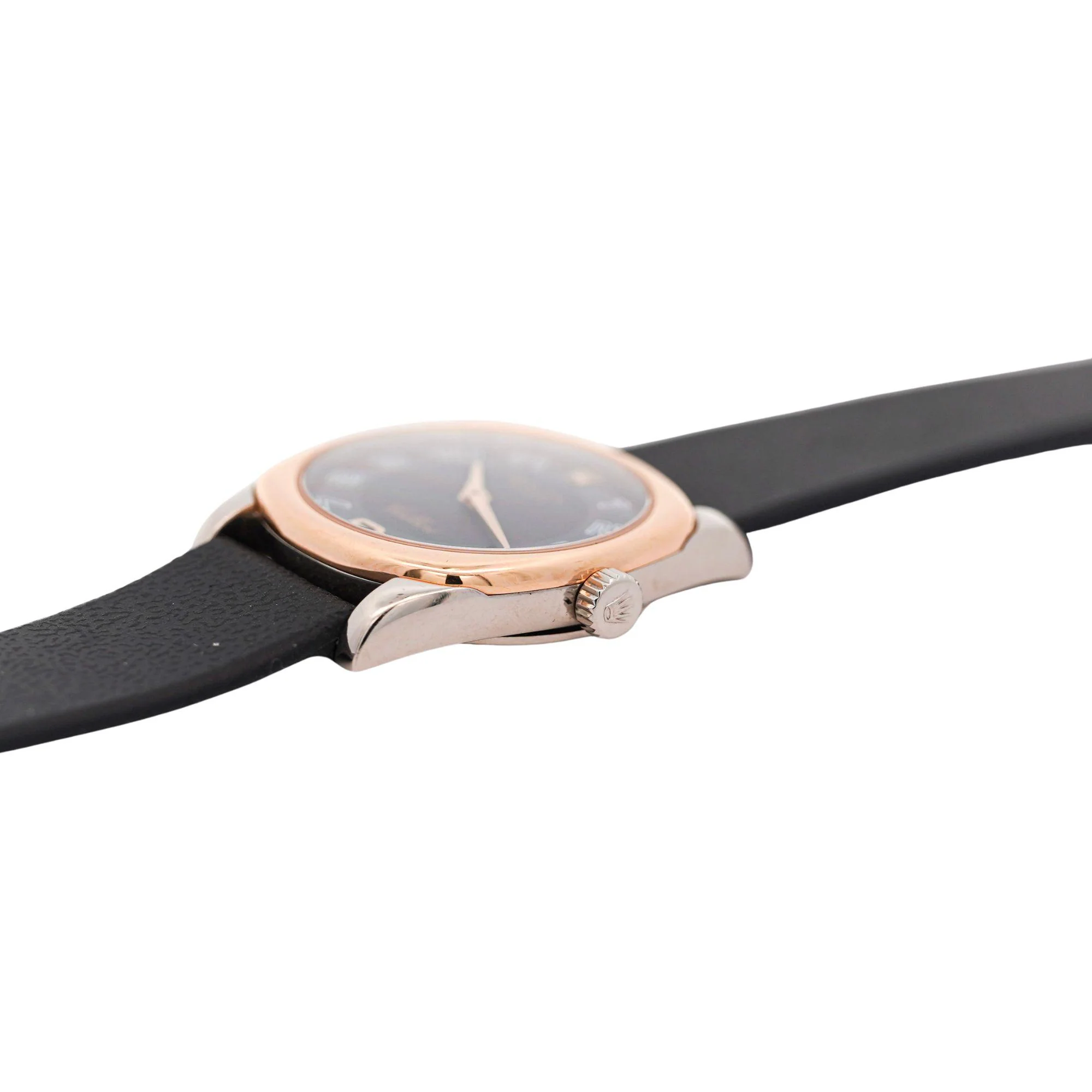 Vintage Rolex Cellini Danaos 18K Rose Gold Black Dial Ladies Quartz Watch - Image 7