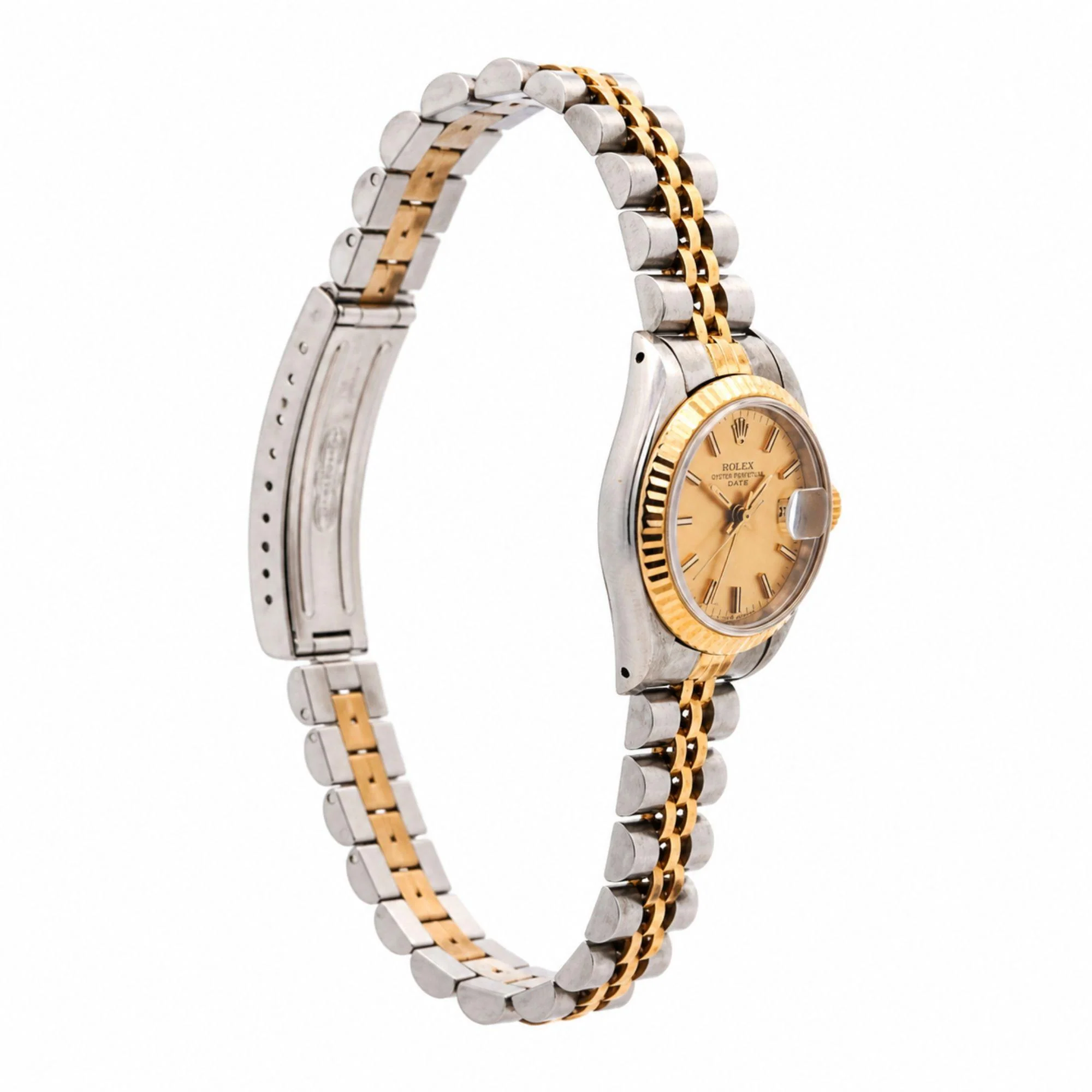 Vintage Rolex Datejust 26mm Two Tone 18K Gold Steel Fluted Bezel Jubilee Watch - Image 2