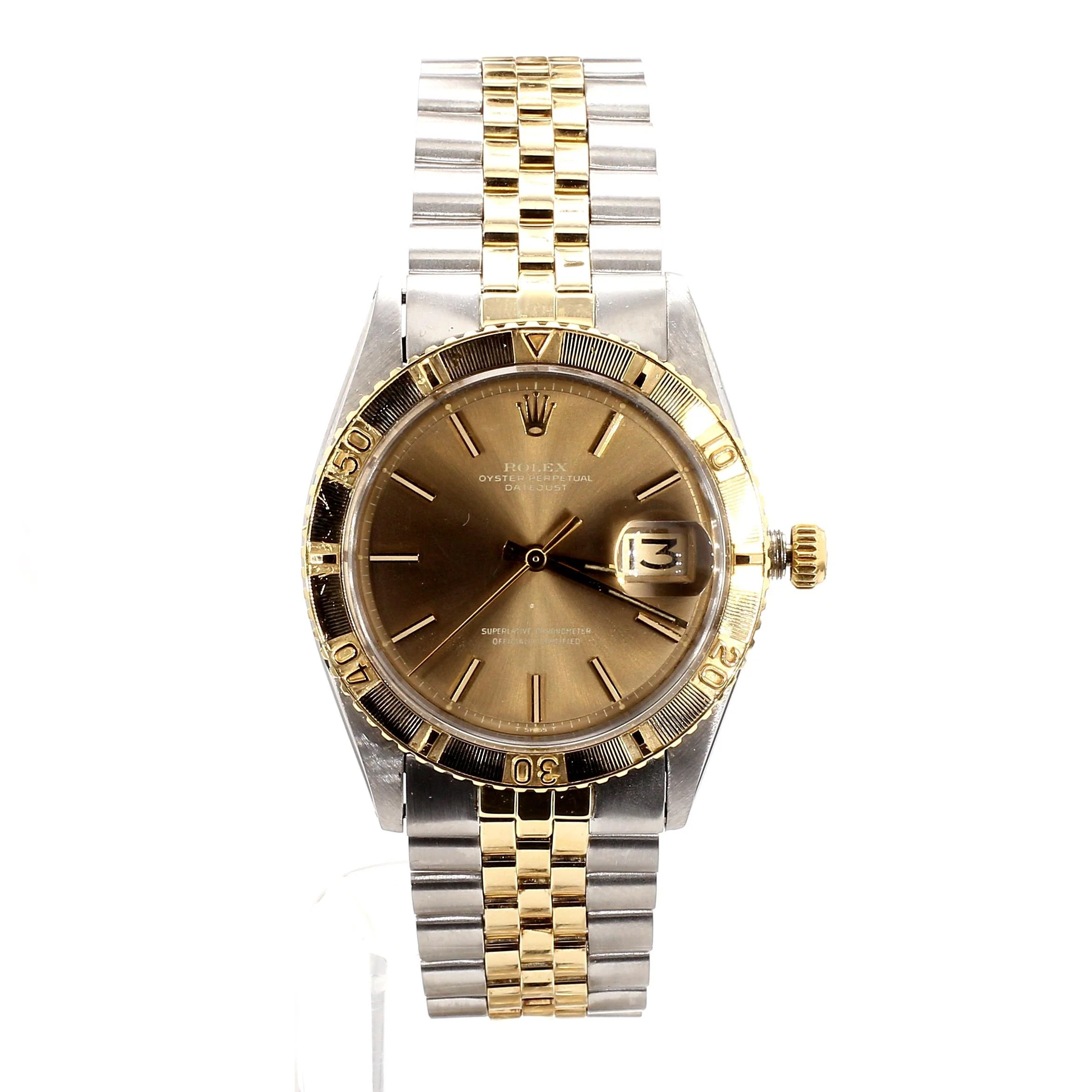 Vintage Rolex Datejust Thunderbird Turn-O-Graph Two Tone Gold Steel Watch - Image 10