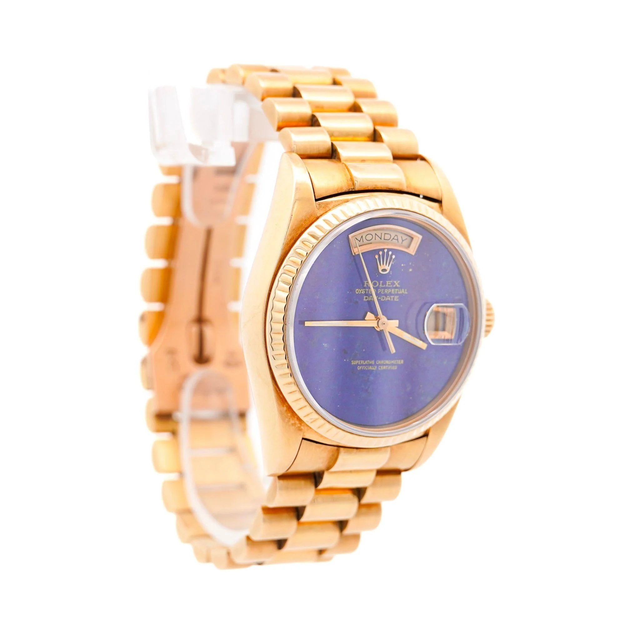 Vintage Rolex Day-Date Lapis Lazuli 18K Yellow Gold 36mm Watch - Image 6