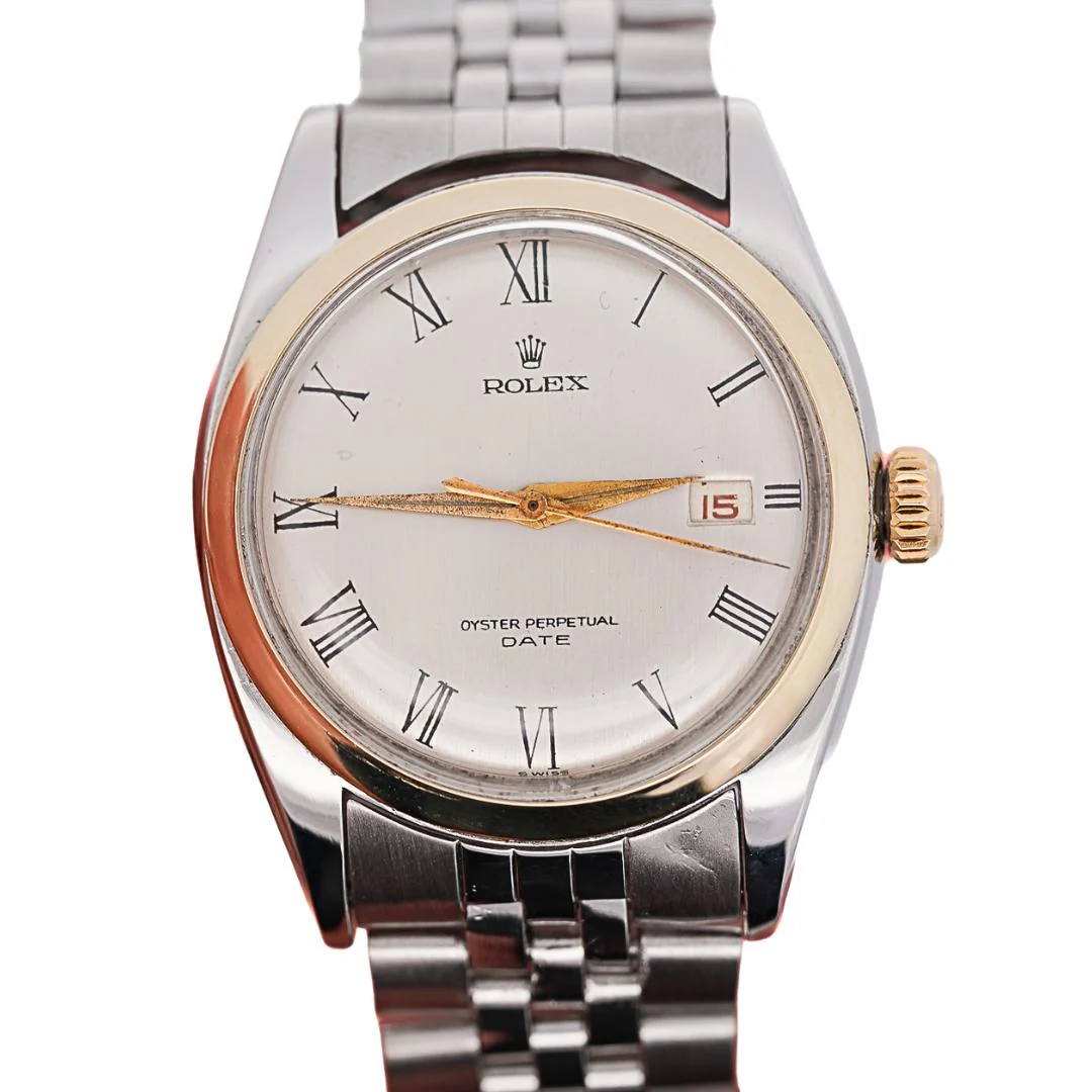 Vintage Rolex Oyster Perpetual Date Two-Tone Steel & Gold Jubilee Bracelet Watch