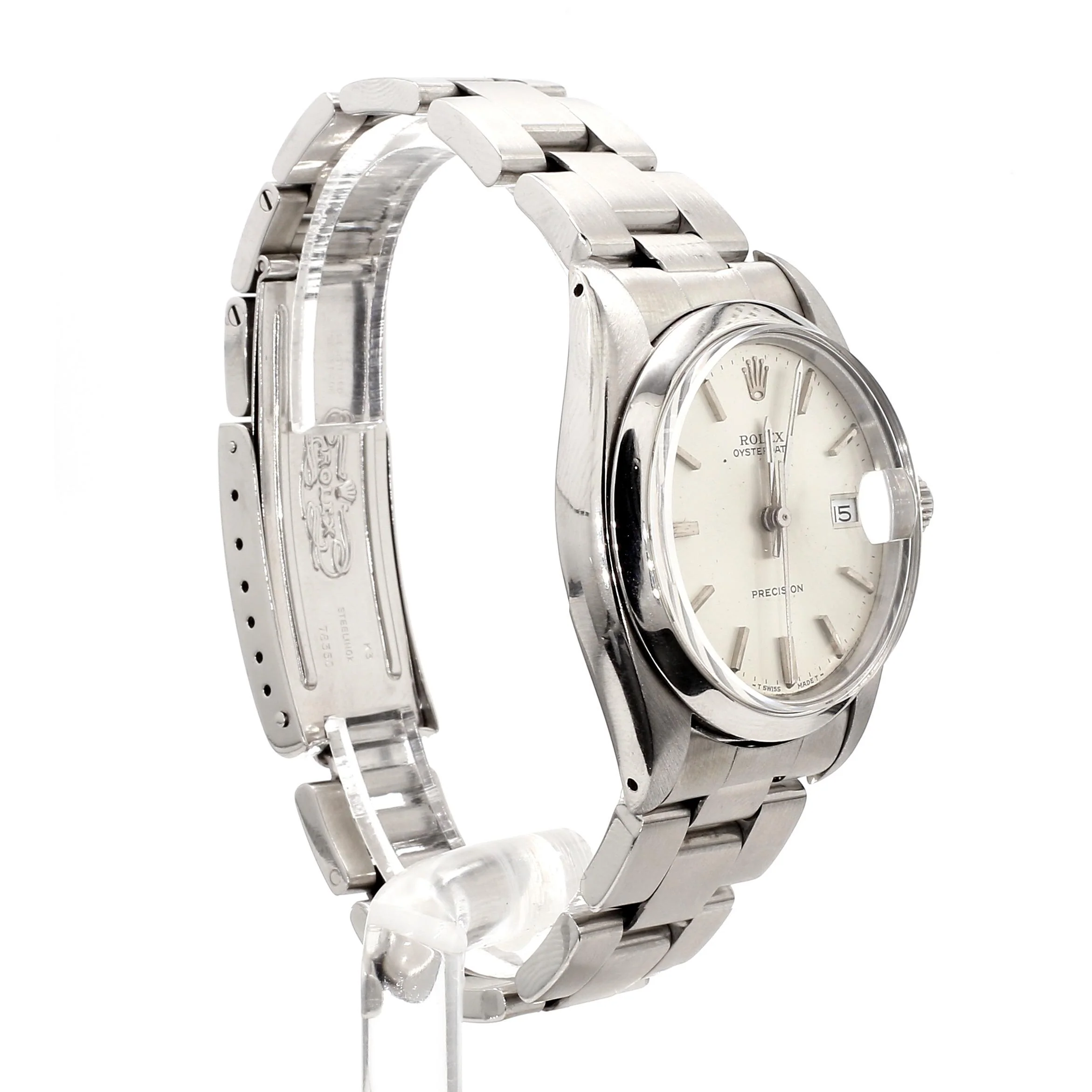 Vintage Rolex Oysterdate Precision 34mm Manual Wind Steel Oyster Bracelet Watch - Image 7