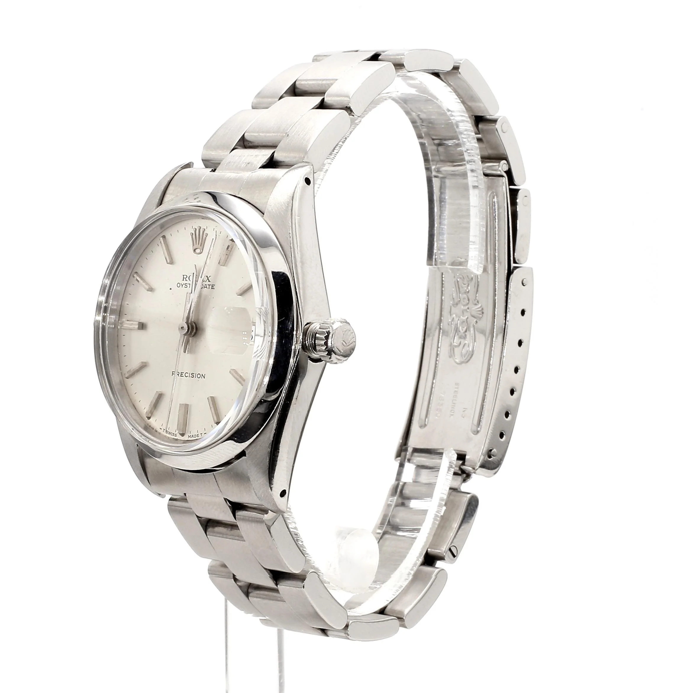 Vintage Rolex Oysterdate Precision 34mm Manual Wind Steel Oyster Bracelet Watch - Image 8