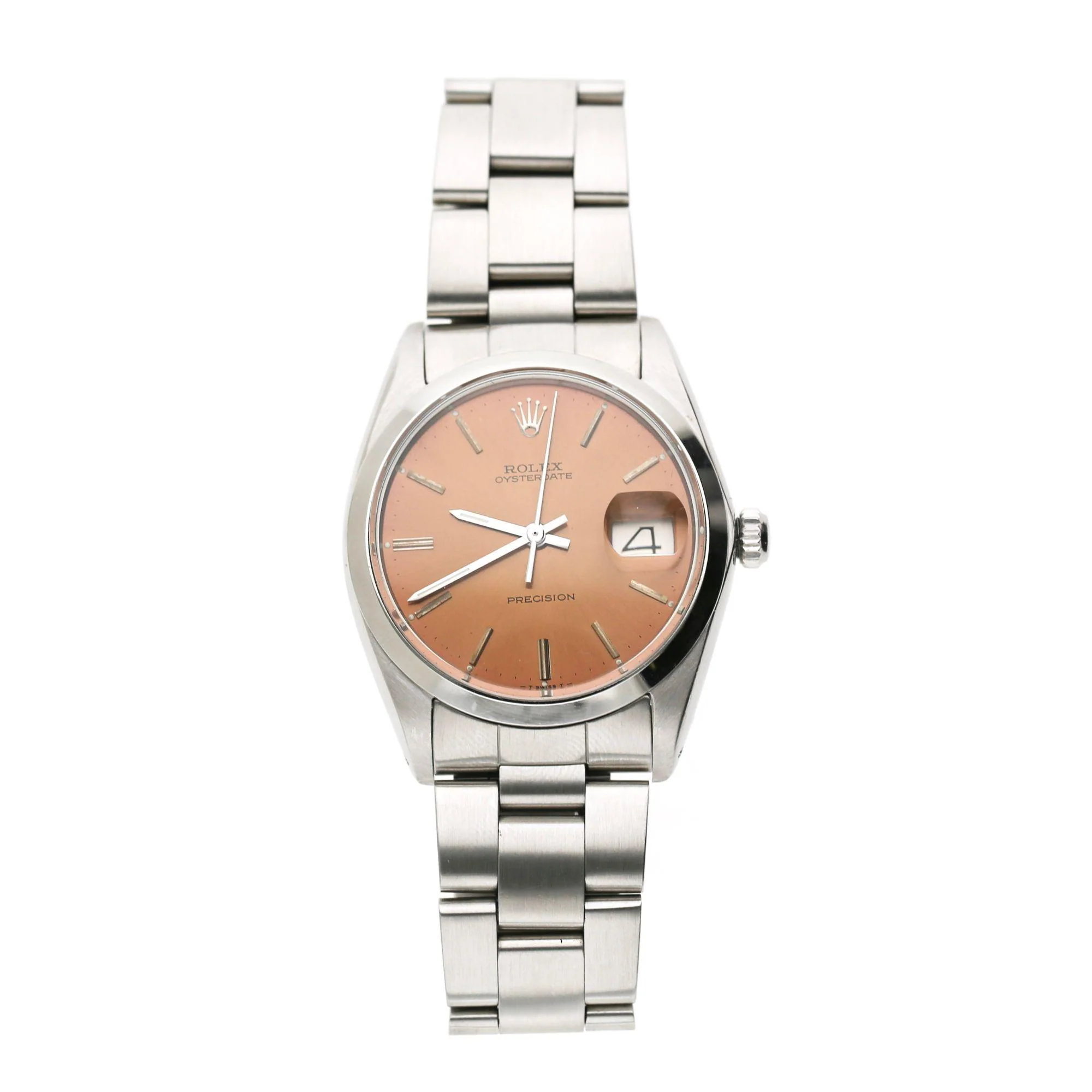 Vintage Rolex Oysterdate Precision 6694 Champagne Brown Dial 34mm Watch