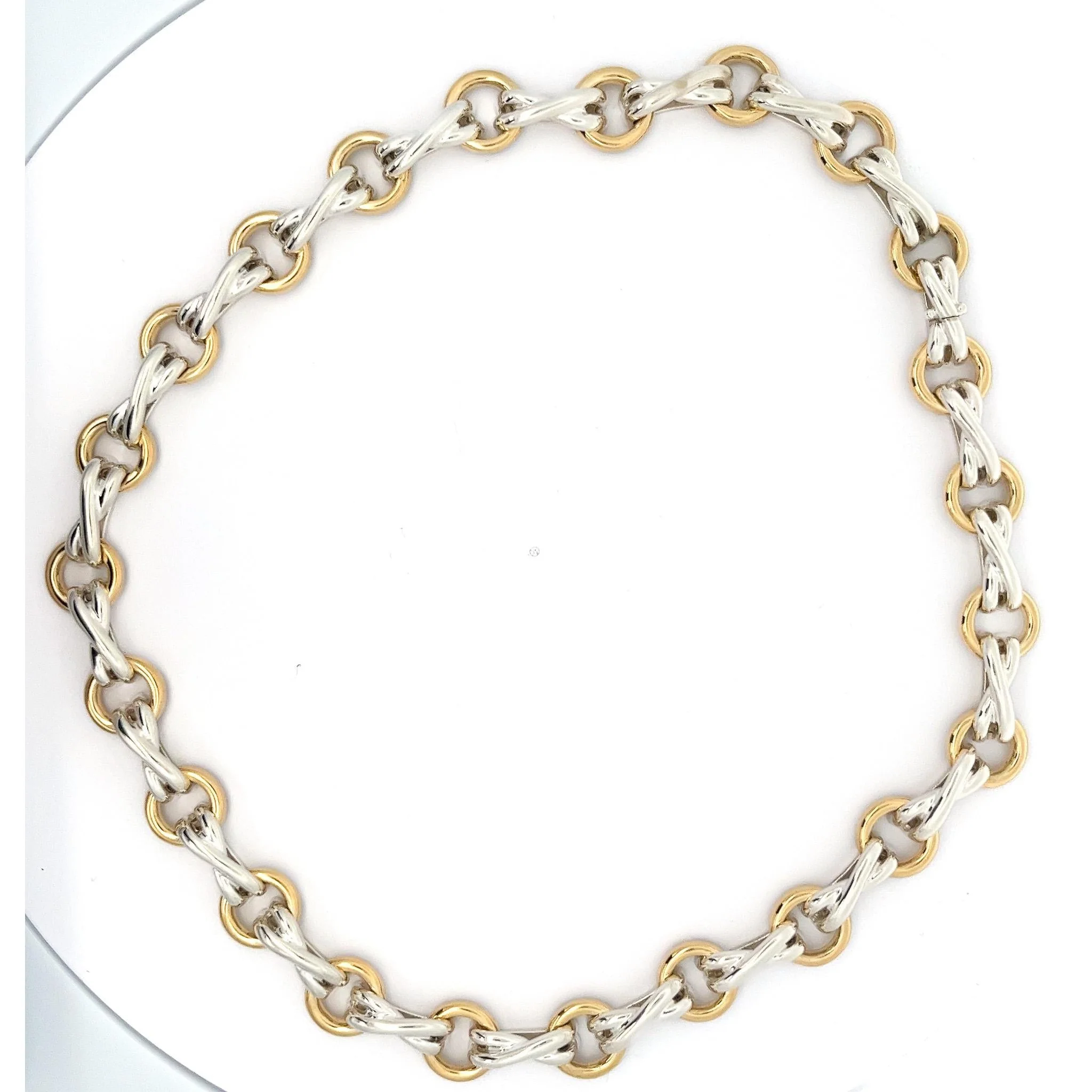 Vintage Tiffany & Co and Paloma Picasso Dog Bone 18K Gold and Silver Link Chain - Image 4