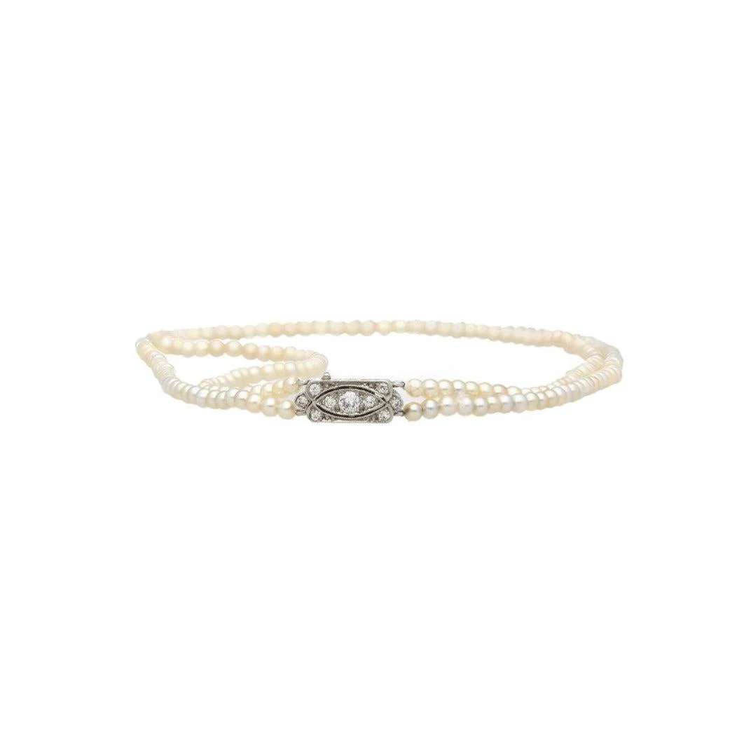 Vintage Tiffany & Co. Signed GIA Certified Natural Saltwater Pearl Two Strand Necklace - Image 4