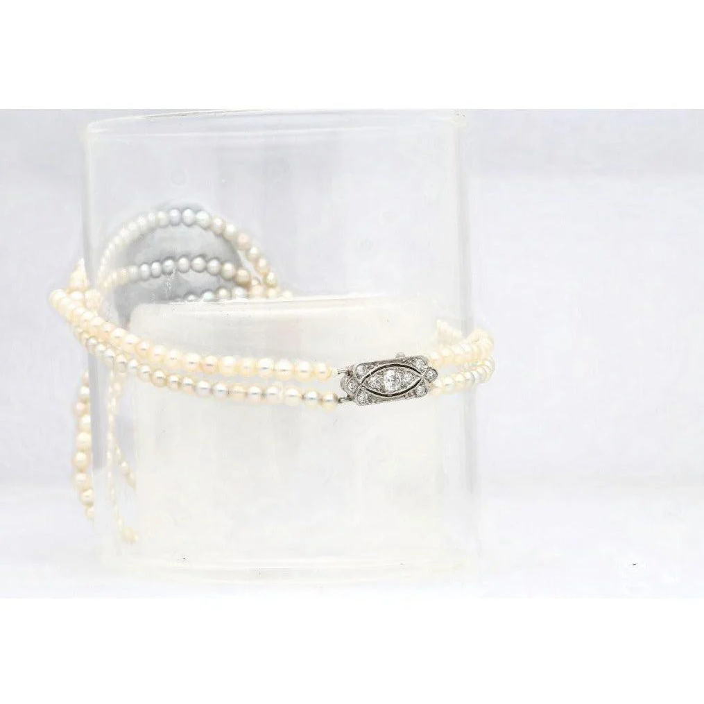 Vintage Tiffany & Co. Signed GIA Certified Natural Saltwater Pearl Two Strand Necklace - Image 5