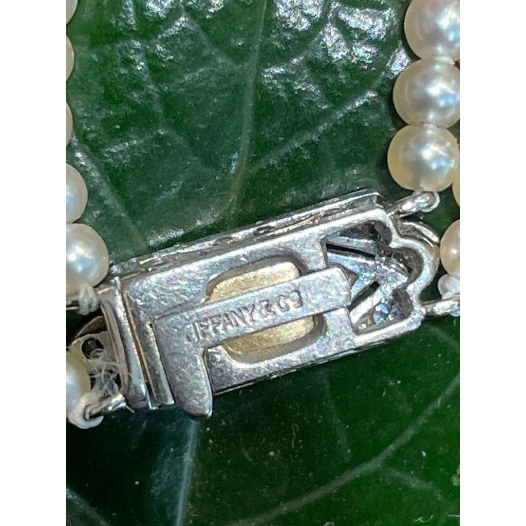 Vintage Tiffany & Co. Signed GIA Certified Natural Saltwater Pearl Two Strand Necklace - Image 8
