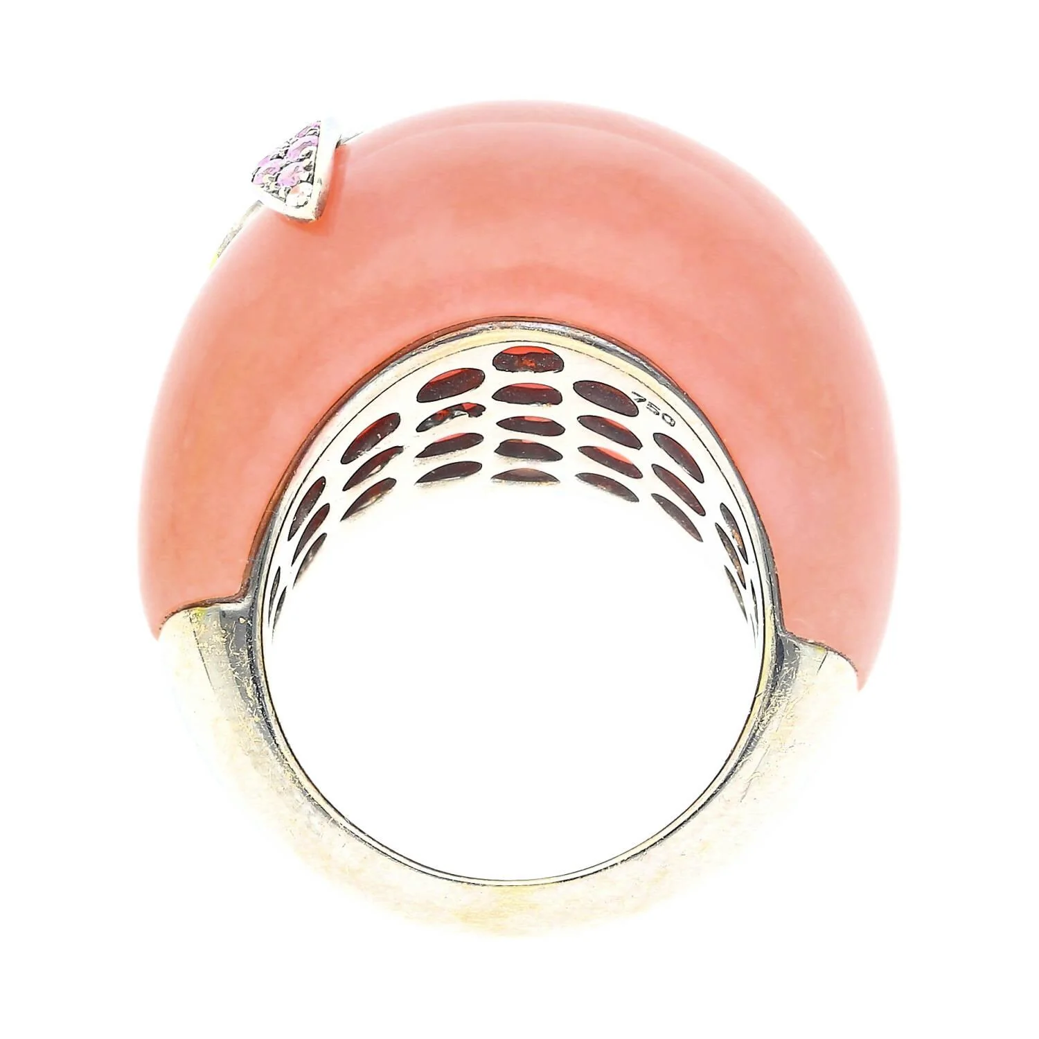 Wendy Yue Opal & Sapphire Dragonfly 18K White Gold Dome Ring - Image 2