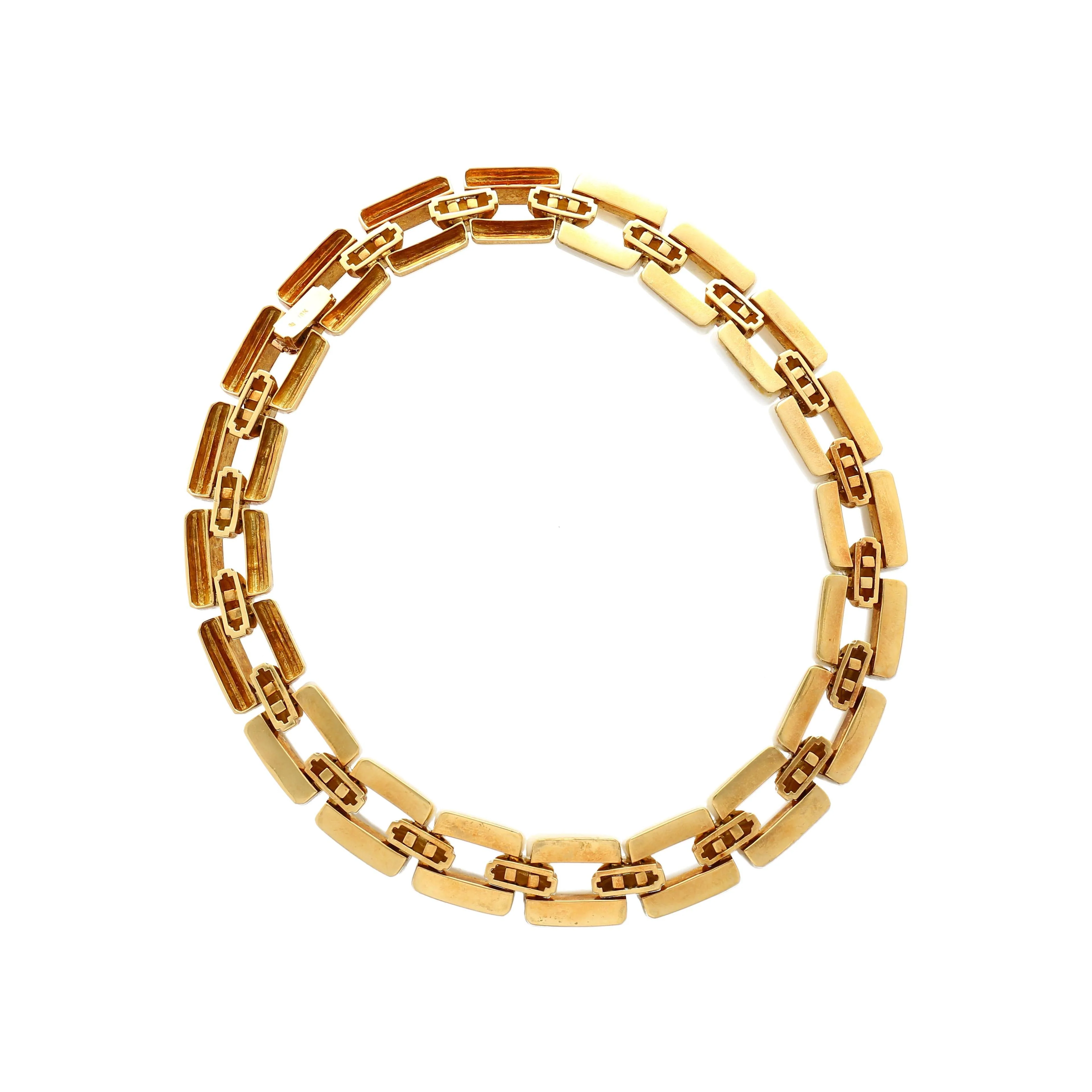 White Agate & 18K Yellow Gold Earring & Link Necklace Jewelry Set - Image 16